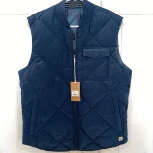 MARINE LAYER NWT Men's LW Navy Reversible‎ Camo Style Print Puffer Vest Small